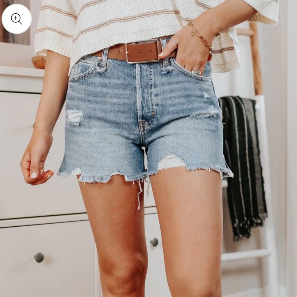 Free People Makai Light Wash Cut Off Shorts